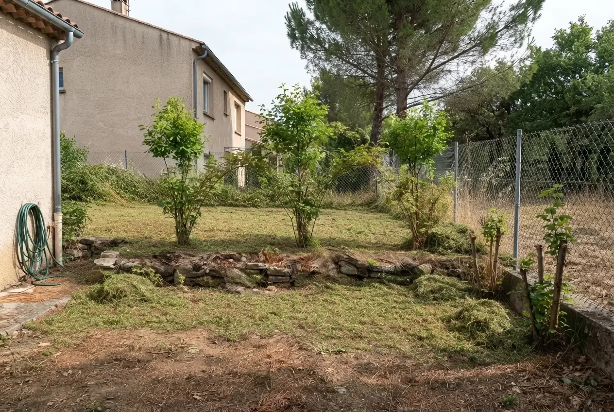 Terrain dégagé après débroussaillage à Guilherand-Granges