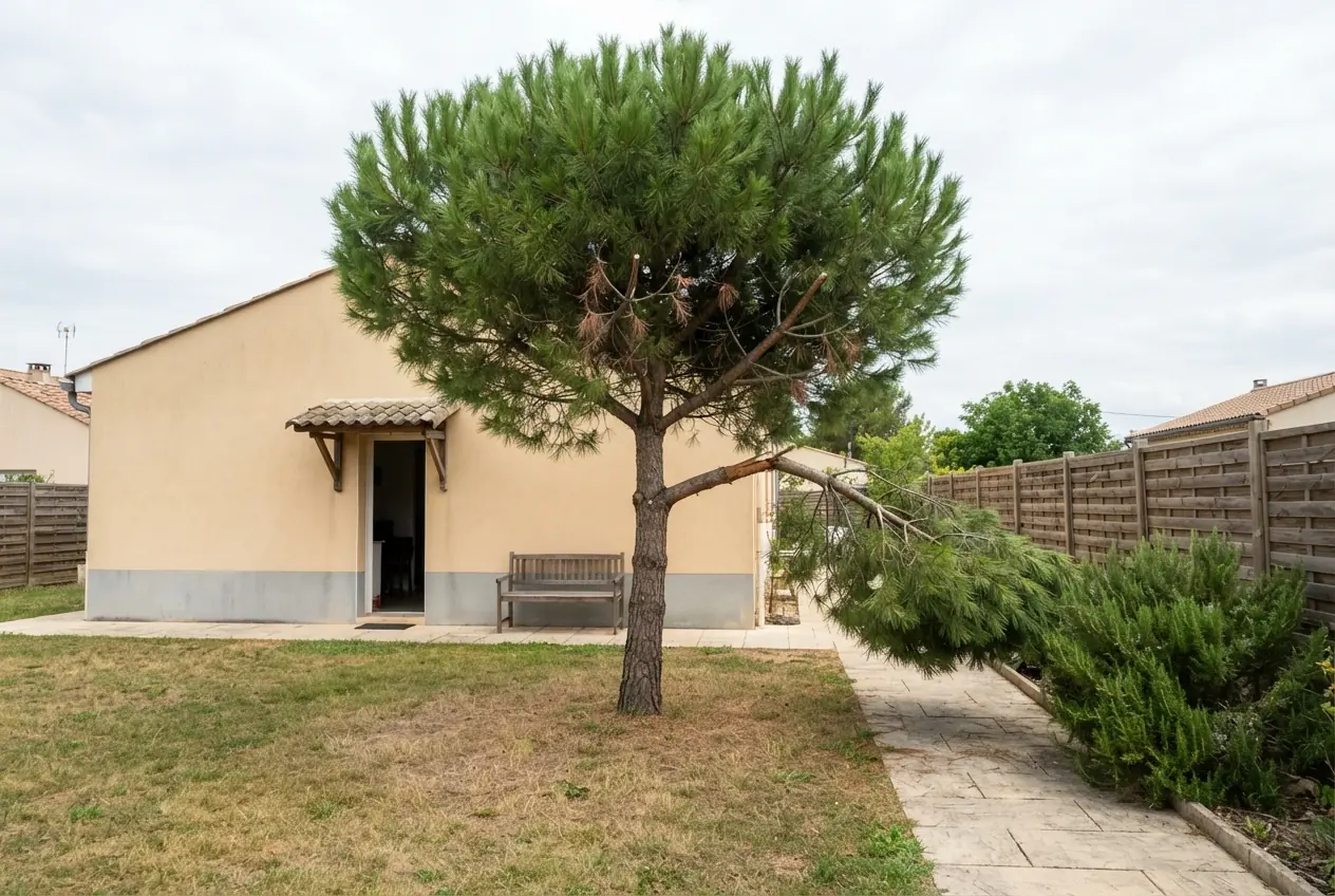 Pin avec branche fendue à Portes-lès-Valence